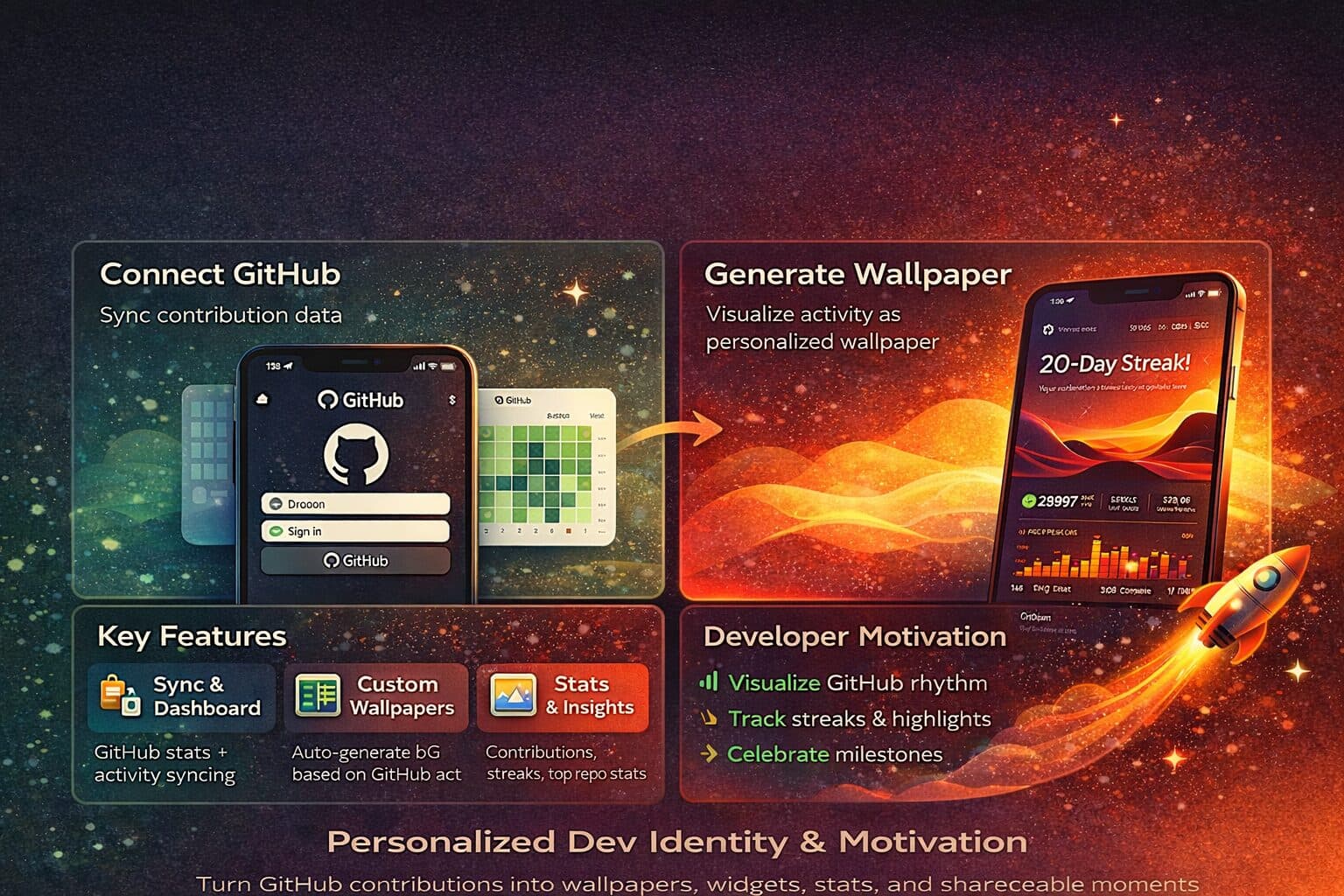 GitWall App: A developer-tool concept exploring product explanation, first-use orientation and a readable interface.